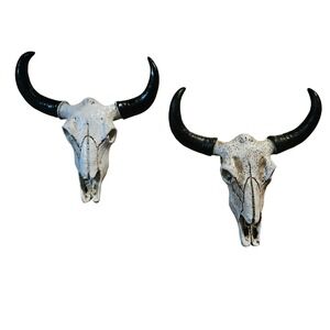 Western Steer‎ Skull Wall Decor Art Set, Faux Taxidermy, Southwestern Accent